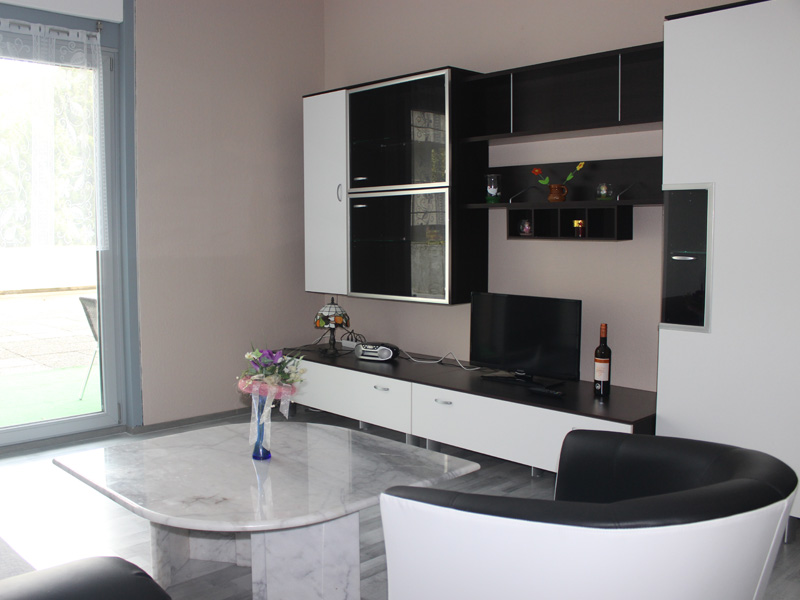 Blick in den Wohnraum-Ferienwohnung 1